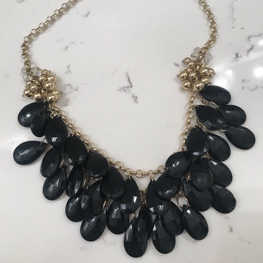 Gorgeous black and gold statement necklace.